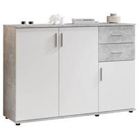 KOMODA, šedá, bílá, 120/82/35 cm - šedá/bílá, Konvenční, kompozitní dřevo/plast (120/82/35cm) - Carryhome