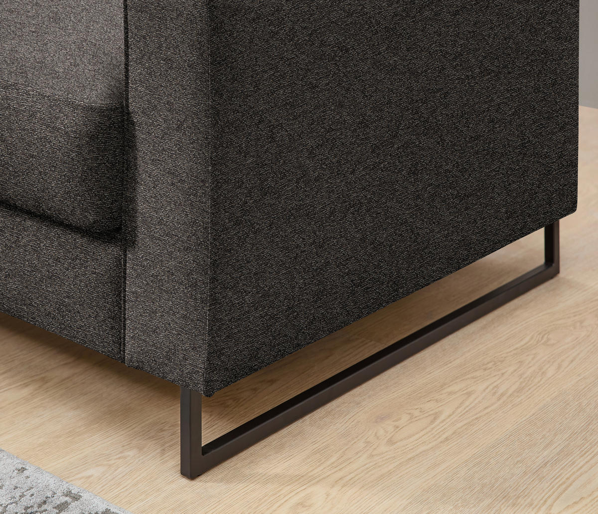 SCHLAFSOFA  in Flachgewebe Braun  - Schwarz/Braun, Design, Textil/Metall (174/90/95cm) - Bali