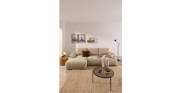 ECKSOFA  in Webstoff Naturfarben  - Schwarz/Naturfarben, KONVENTIONELL, Kunststoff/Textil (162/282cm) - Carryhome