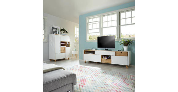 KOMMODE 105,4/142,3/48 cm - Eichefarben/Weiß, Design, Holz/Holzwerkstoff (105,4/142,3/48cm) - Novel