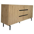 SIDEBOARD LINO in 150/75/40 cm - Eichefarben/Schwarz, Design, Holzwerkstoff/Metall (150/75/40cm) - Xora