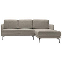 ECKSOFA Hellgrau Webstoff  - Hellgrau/Alufarben, Design, Textil/Metall (234/178cm) - Creation by RolfBenz