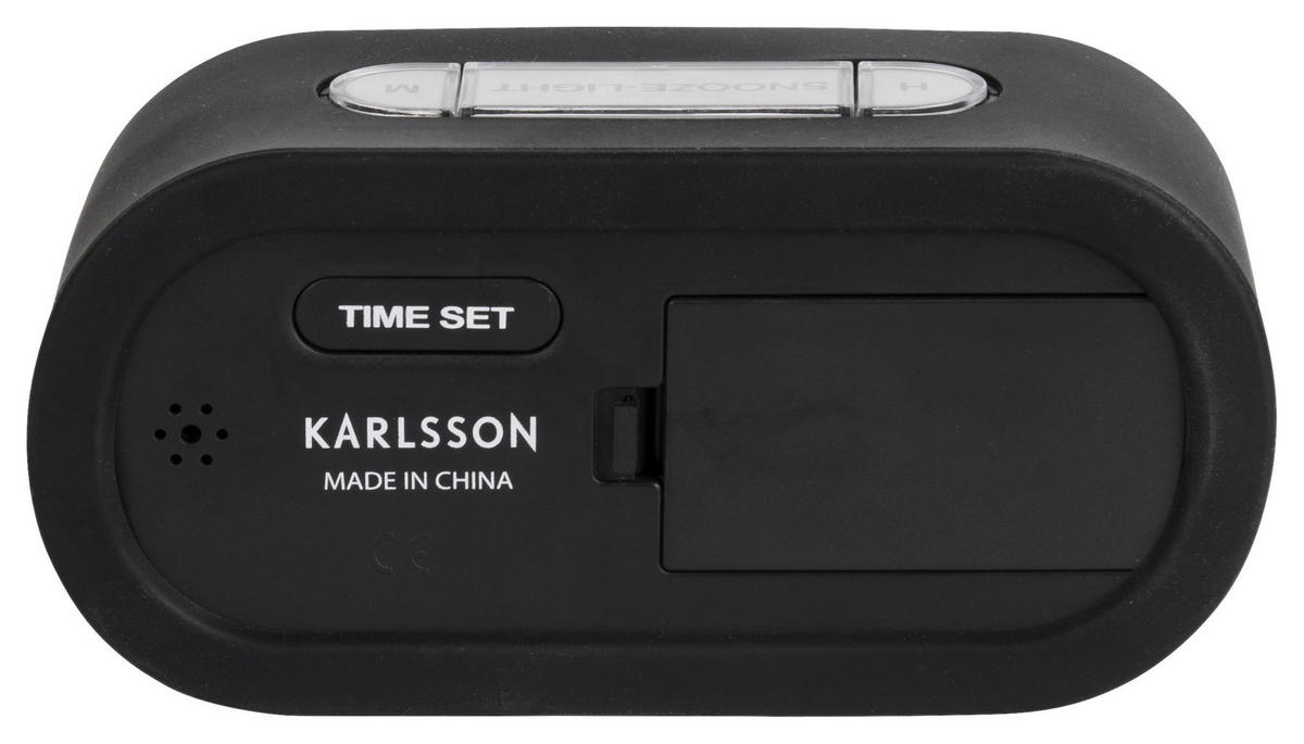 WECKER  Schwarz  - Schwarz, Basics, Kunststoff (14/7/5cm) - Karlsson