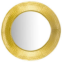 STENSKO OGLEDALO, 60/60/9 cm steklo  - zlate barve, Design, kovina/steklo (60/60/9cm) - MID.YOU