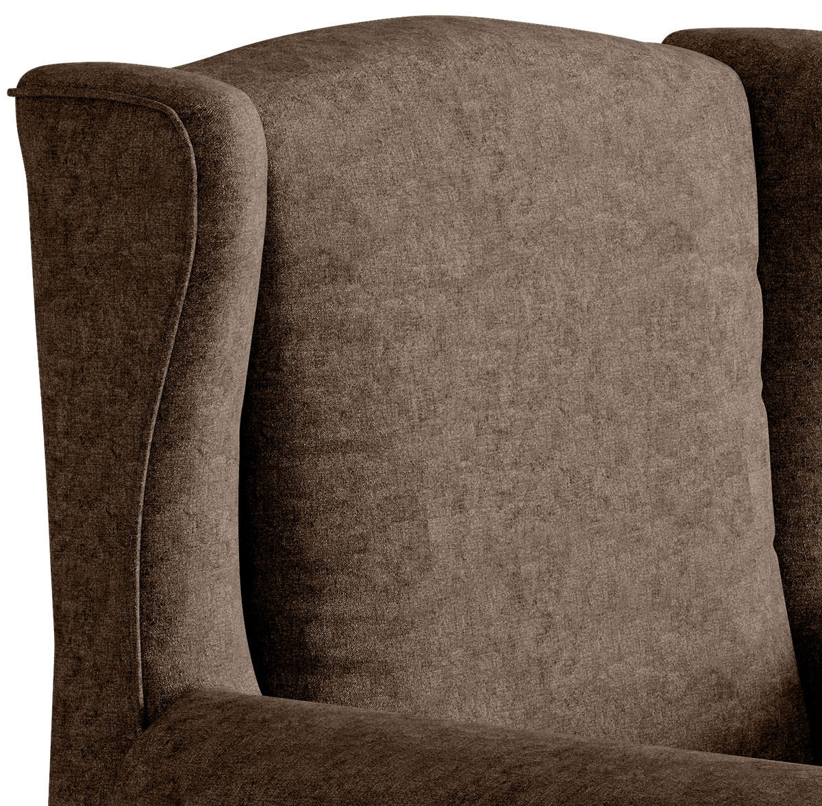 OHRENSESSEL in Flachgewebe Dunkelbraun  - Edelstahlfarben/Dunkelbraun, Design, Textil/Metall (88/105/90cm) - Livetastic