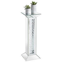 DEKORAČNÍ SLOUPEK - barvy stříbra, Design, kompozitní dřevo/sklo (30,5/30,5/89cm) - Xora