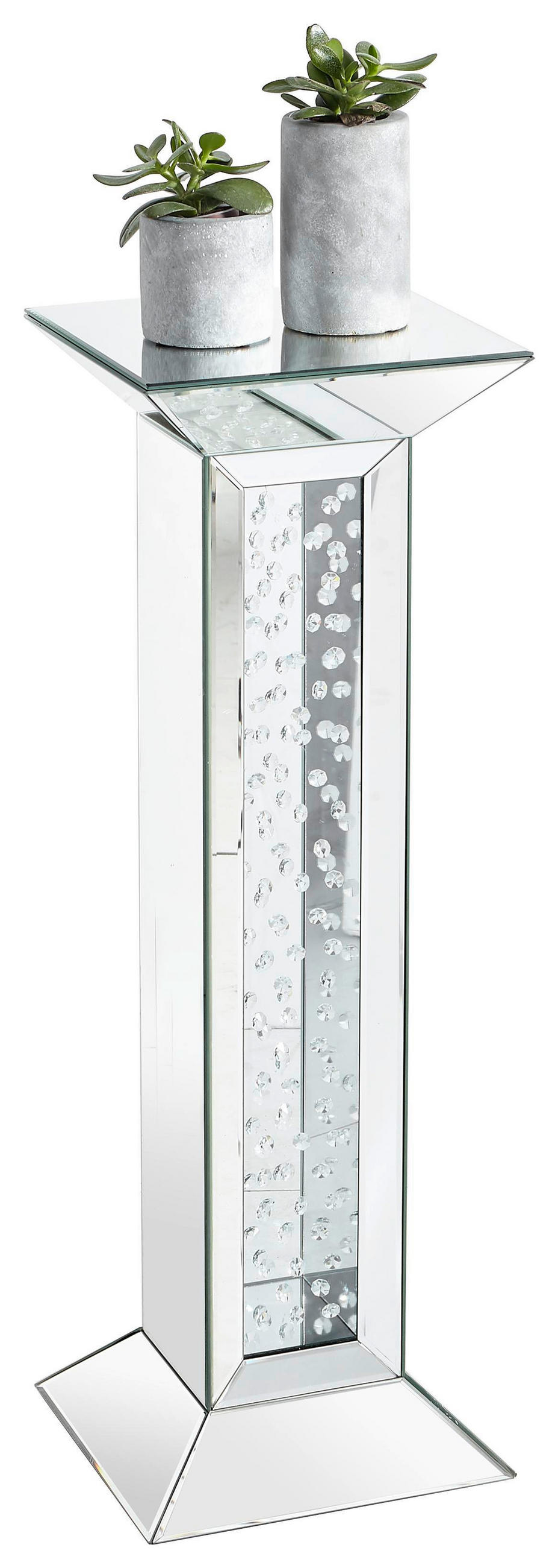 DEKORAČNÍ SLOUPEK - barvy stříbra, Design, kompozitní dřevo/sklo (30,5/30,5/89cm) - Xora
