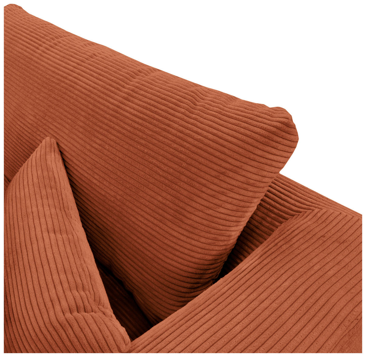 ECKSOFA in Cord Kupferfarben  - Schwarz/Kupferfarben, Design, Textil/Metall (313/172cm) - Livetastic