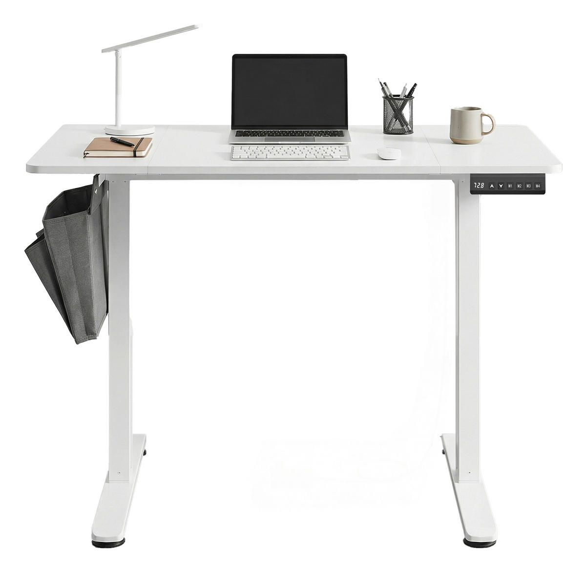 SCHREIBTISCH 120/60/72-120 cm Weiß elektrisch höhenverstellbar  - Weiß, Basics, Holzwerkstoff/Kunststoff (120/60/72-120cm) - Boxxx
