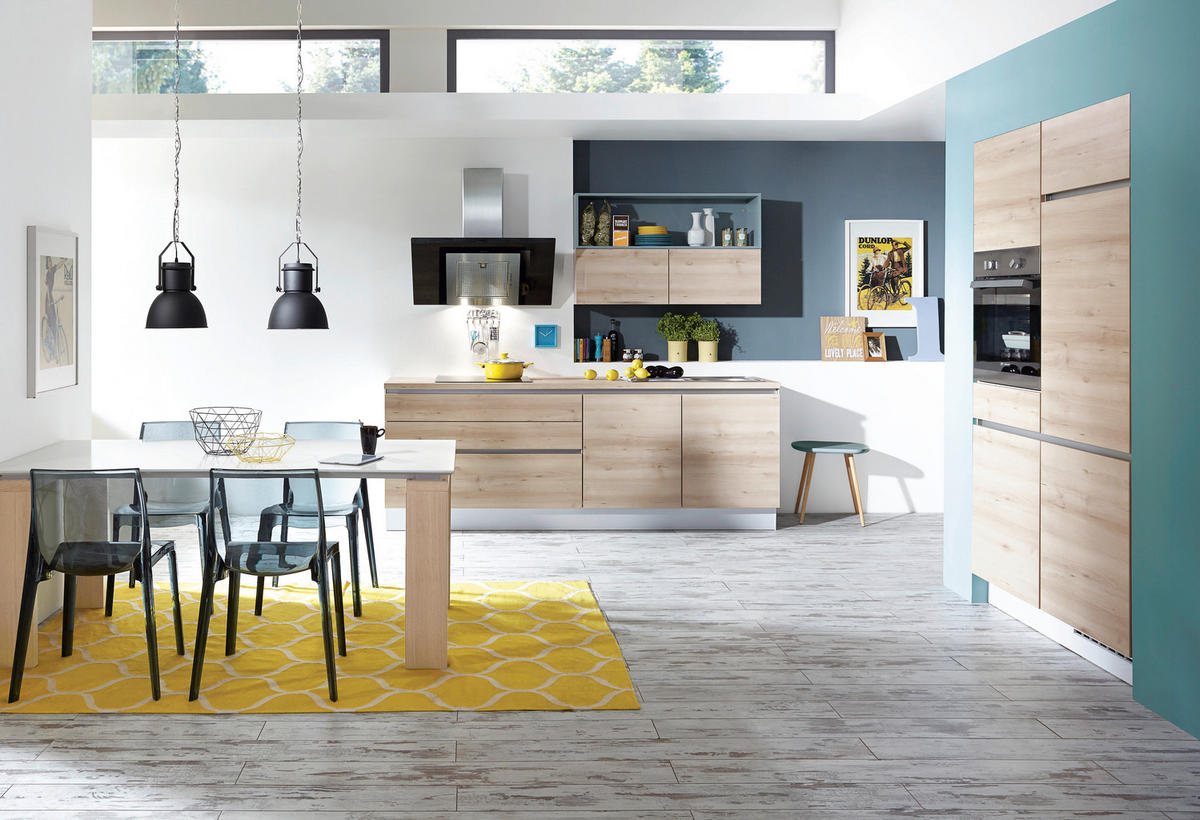 EINBAUKÜCHE   - Eiche San Remo, Design, Holzwerkstoff - Celina