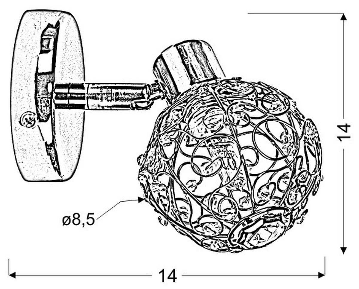 STRAHLER Collar 14/8.5/14 cm   - Chromfarben/Transparent, Design, Glas/Metall (14/8.5/14cm)