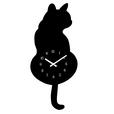 WANDUHR  17,2/40 cm  - Schwarz/Weiß, Trend, Holzwerkstoff/Kunststoff (17,2/40cm) - Ambia Home