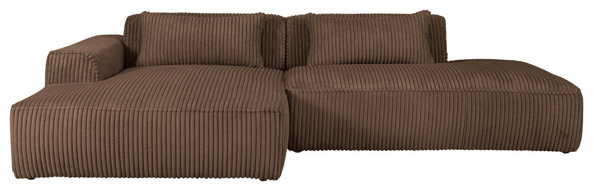 ECKSOFA BILLUND Braun Cord Nierenkissen  - Schwarz/Braun, KONVENTIONELL, Kunststoff/Textil (294/165cm) - Livetastic