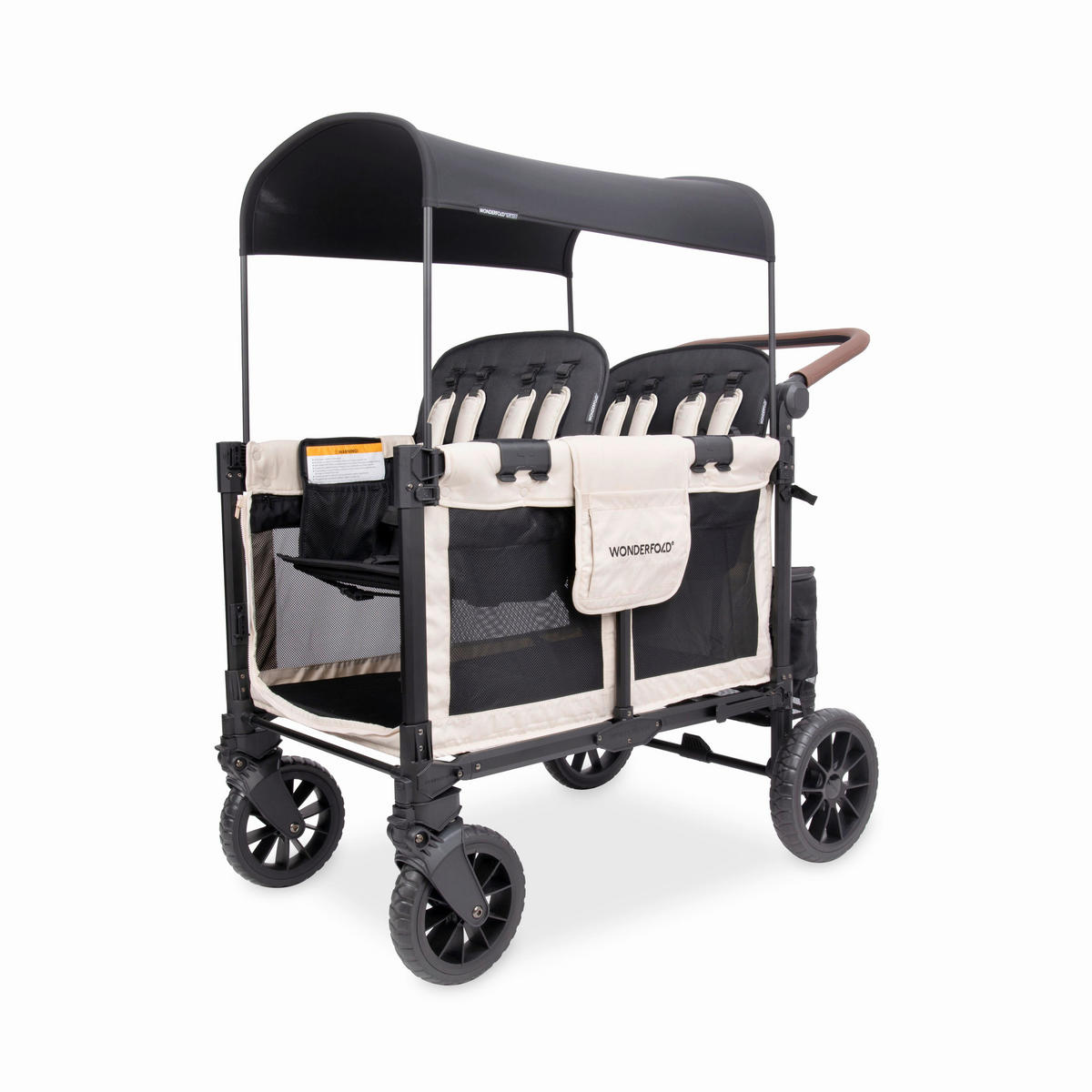 BOLLERWAGEN W4 Luxe Pro Schwarz, Beige 124/74/113 cm  - Beige/Schwarz, Basics, Kunststoff/Textil (124/74/113cm) - WONDERFOLD