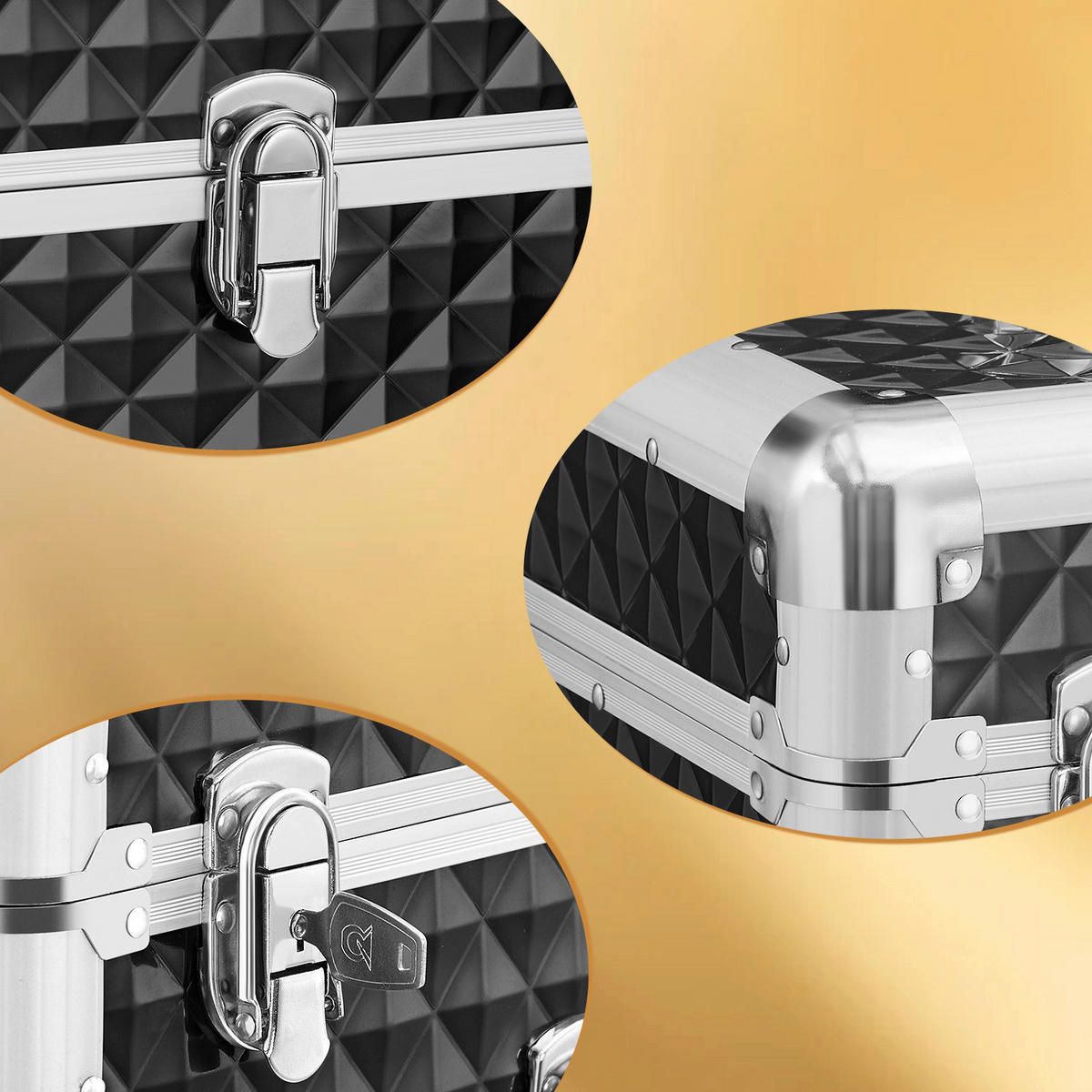 KOSMETIKKOFFER  - Silberfarben/Schwarz, Trend, Holzwerkstoff/Kunststoff (34/95/24cm) - Boxxx