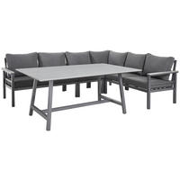 SET DINING LOUNGE 5 piese  259/199 cm   - gri deschis/gri închis, Design, plastic/metal (259/199cm) - Amatio