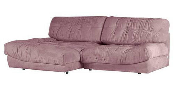 ECKSOFA Rosa Plüsch  - Schwarz/Rosa, Design, Kunststoff/Textil (170/250cm) - Carryhome