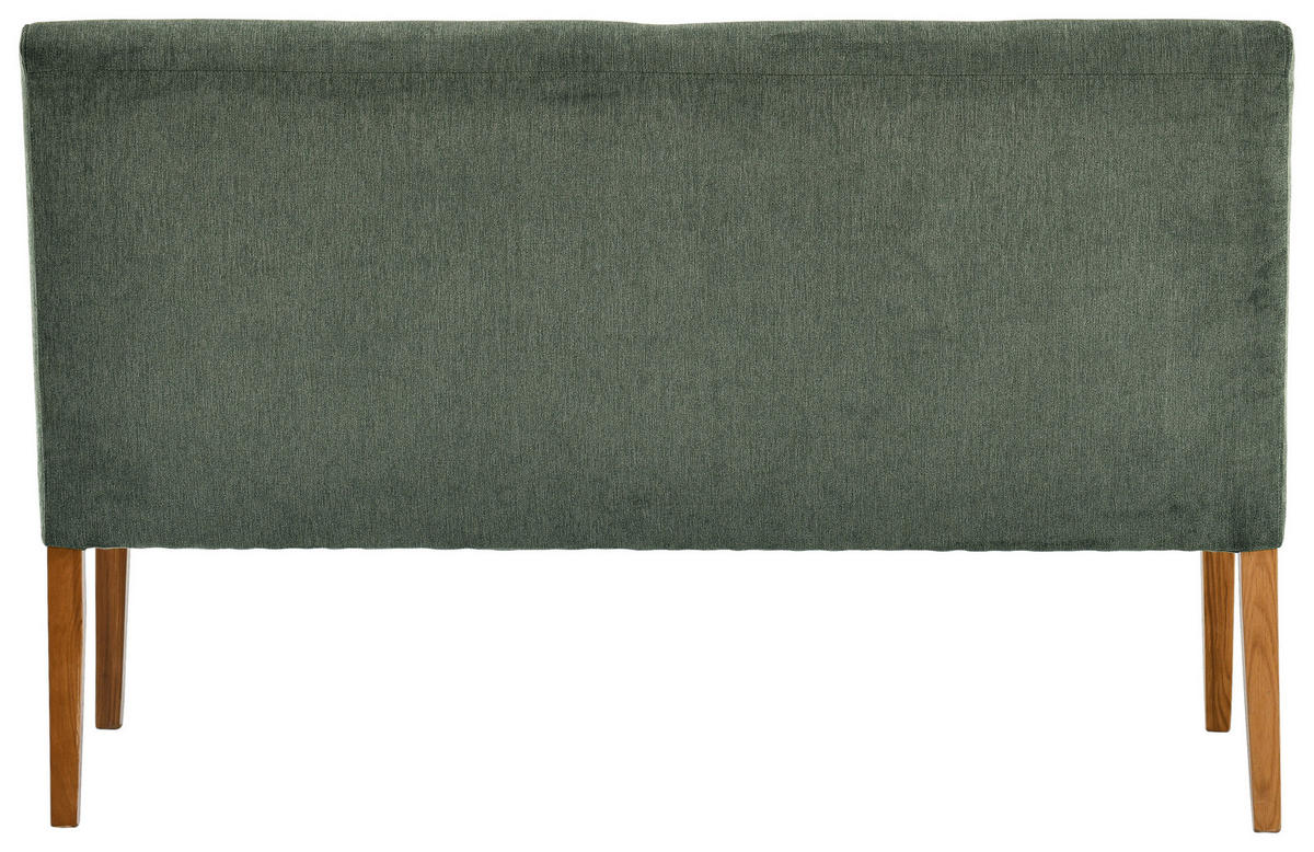 SITZBANK 140/92/66 cm Webstoff Grün, Eichefarben Eiche massiv  - Eichefarben/Grün, KONVENTIONELL, Holz/Textil (140/92/66cm) - Cantus