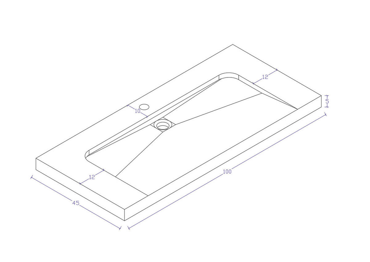 WASCHTISCHKOMBI 100 cm  - Eichefarben/Weiß, Basics, Holzwerkstoff/Stein (100cm) - MID.YOU