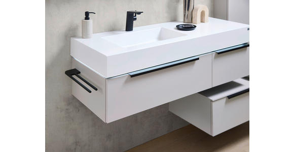 WASCHTISCHKOMBI 127 cm  - Kaschmir/Schwarz, KONVENTIONELL, Holzwerkstoff/Stein (127cm) - Dieter Knoll