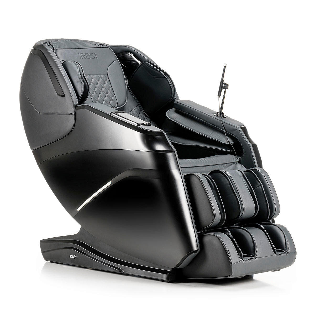 MASSAGESESSEL  mit Schwarz integrierte Lautsprecher, Relaxfunktion, Liegefunktion, Sitzheizung, Netzbetrieb, Massagefunktion, Herz-Waage-Funktion, abwischbar, ausziehbare Fußstütze, Bluetooth-Lautsprecher, Rückenlehne in S-Form  - Schwarz, Basics, Kunststoff/Textil (76/113/155-175cm) - iRest