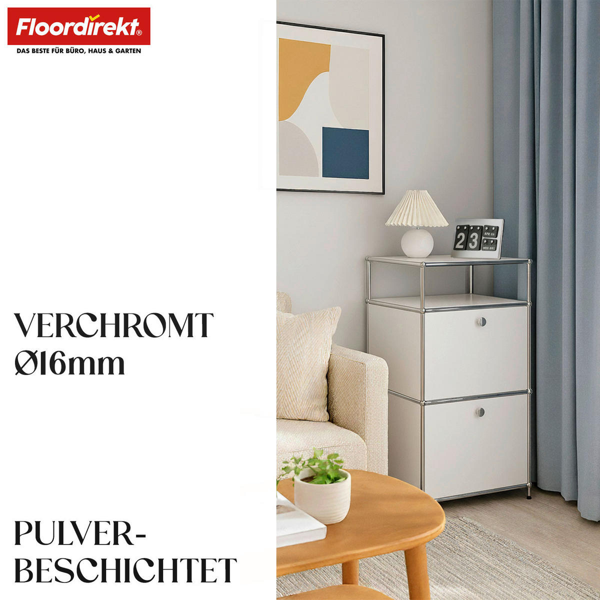 REGAL Weiß  - Weiß, Basics, Metall (50/100/40cm) - Floordirekt