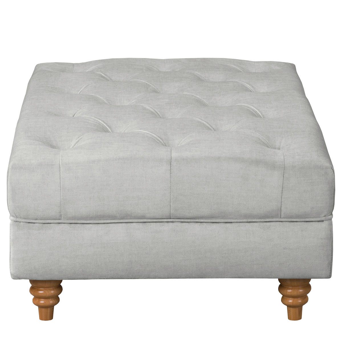 HOCKER Textil Hellgrau  - Hellgrau/Braun, Design, Holz/Textil (96/35/62cm) - P & B