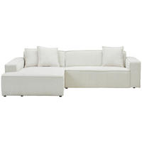 ECKSOFA in Chenille Creme  - Creme/Schwarz, Konventionell, Kunststoff/Textil (188/280cm) - Carryhome
