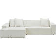 ECKSOFA in Chenille Creme  188/280 cm  - Creme/Schwarz, KONVENTIONELL, Kunststoff/Textil (188/280cm) - Carryhome