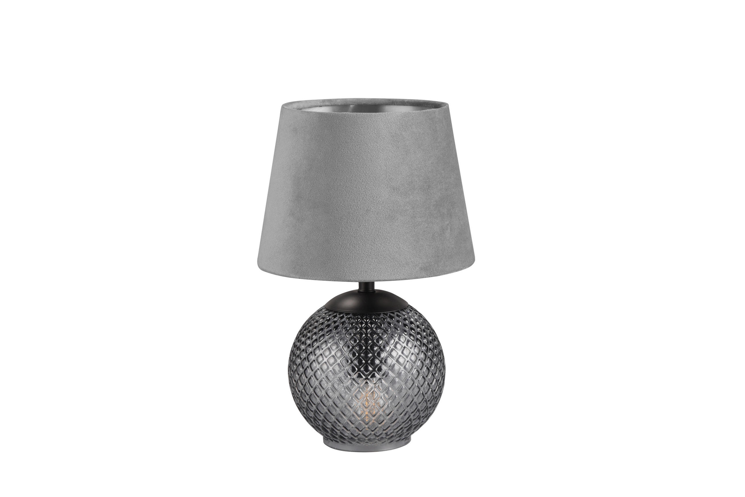 BORDSLAMPA Jonna 18/29 cm   - silver/grå, Modern, glas/textil (18/29cm)