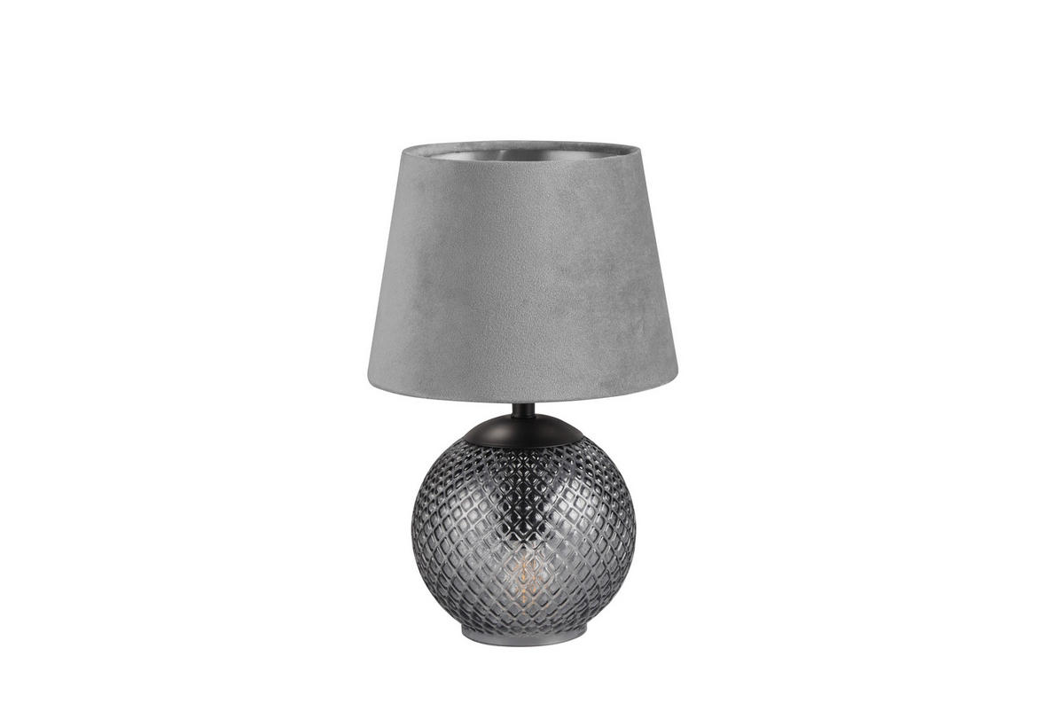 TISCHLEUCHTE - Silberfarben/Grau, Modern, Glas/Textil (18/29cm)
