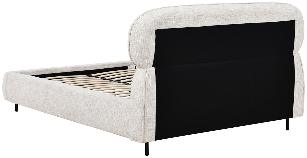 POLSTERBETT gepolstertes Kopfteil, Lattenrost 140/200 cm  in Beige  - Eichefarben/Beige, Design, Holz/Textil (140/200cm) - Boxxx