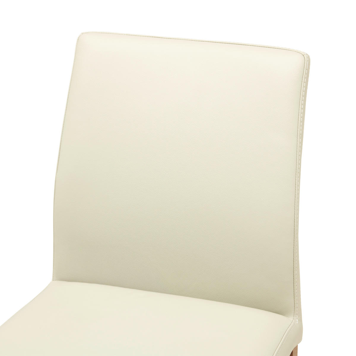 STUHL Echtleder Beige  - Beige/Walnussfarben, MODERN, Leder (47,5/87/57,5cm) - Livetastic