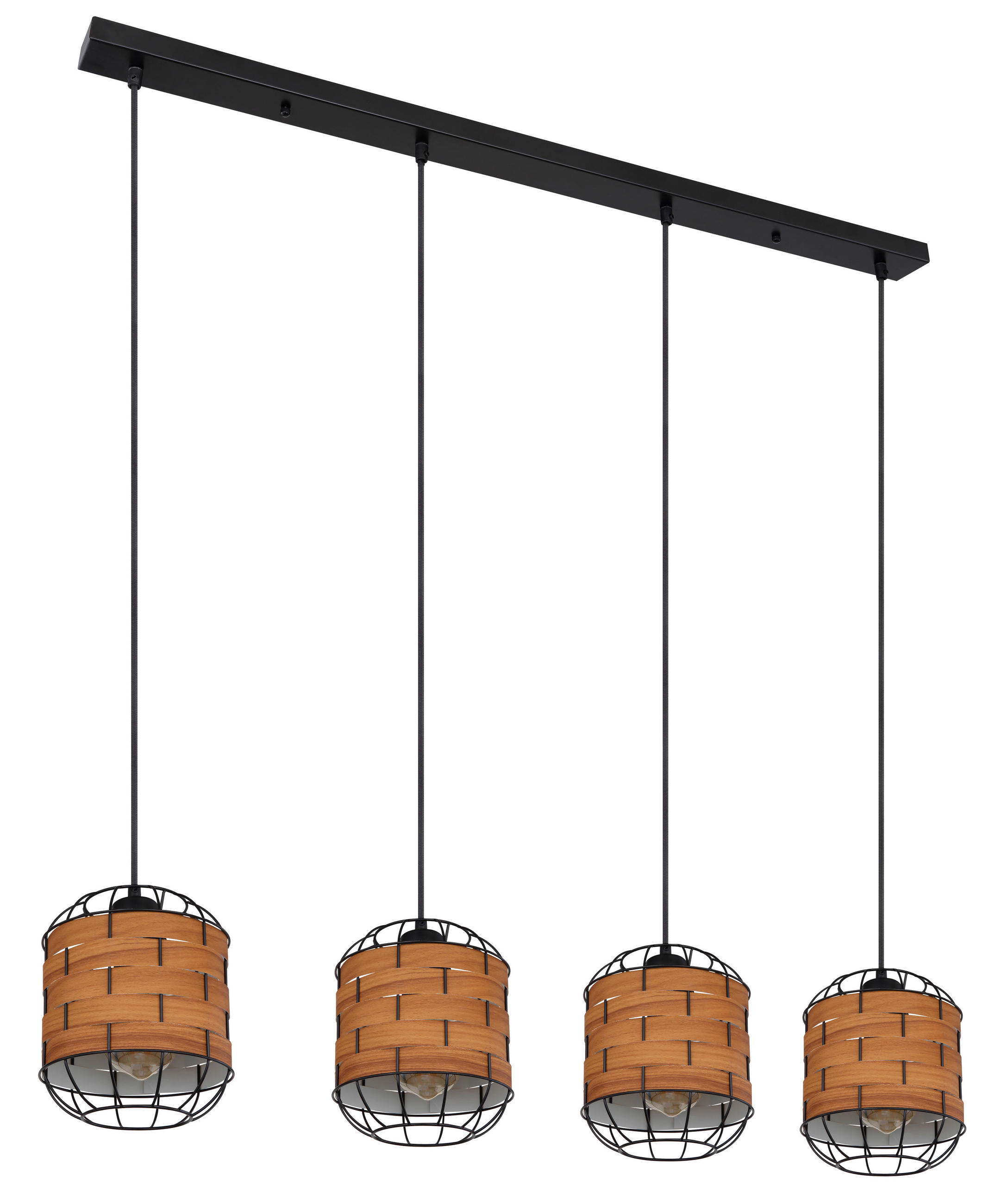 HÄNGELEUCHTE 100/18/120 cm    - Schwarz/Braun, Basics, Kunststoff/Metall (100/18/120cm) - Globo