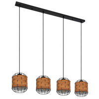 VISEČA SVETILKA     100/18/120 cm         E27 - črna/rjava, Basics, kovina/umetna masa (100/18/120cm) - Globo