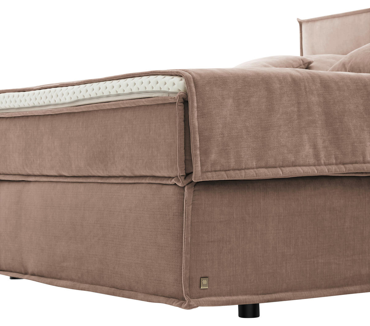 BOXSPRINGBETT 180/200 cm  in Hellbraun  - Hellbraun/Schwarz, Design, Textil (180/200cm) - Musterring