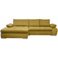 ECKSOFA Gelb Flachgewebe  - Chromfarben/Gelb, Design, Kunststoff/Textil (173/294cm) - Carryhome