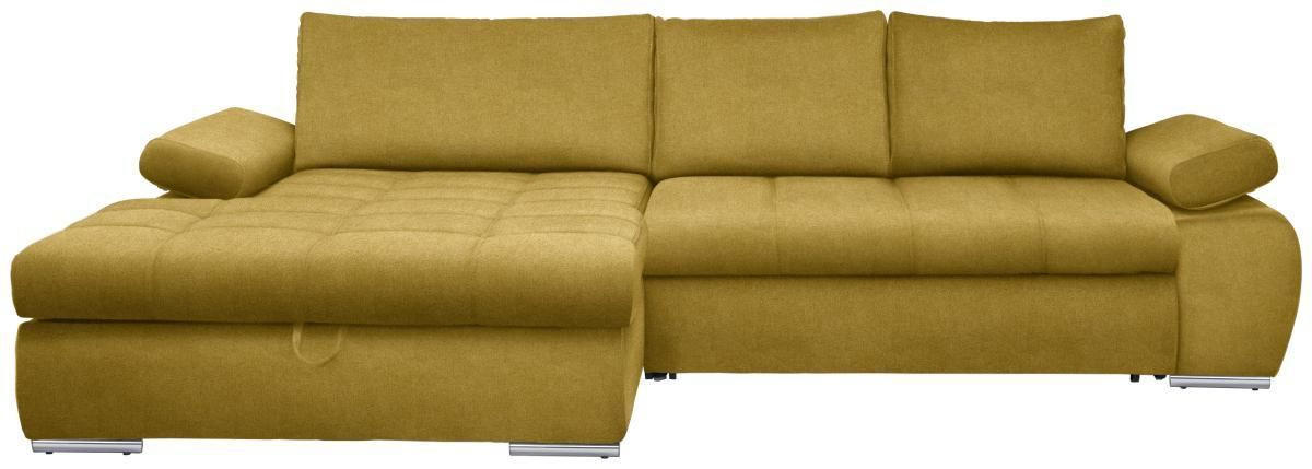 ECKSOFA Gelb Flachgewebe  - Chromfarben/Gelb, Design, Kunststoff/Textil (173/294cm) - Carryhome