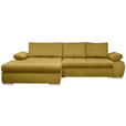 ECKSOFA in Flachgewebe Gelb  - Chromfarben/Gelb, Design, Kunststoff/Textil (173/294cm) - Carryhome