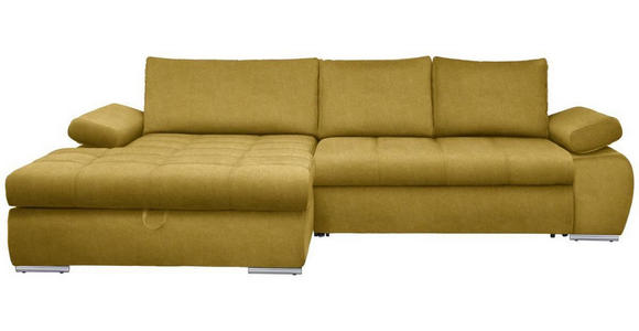 ECKSOFA in Flachgewebe Gelb  - Chromfarben/Gelb, Design, Kunststoff/Textil (173/294cm) - Carryhome