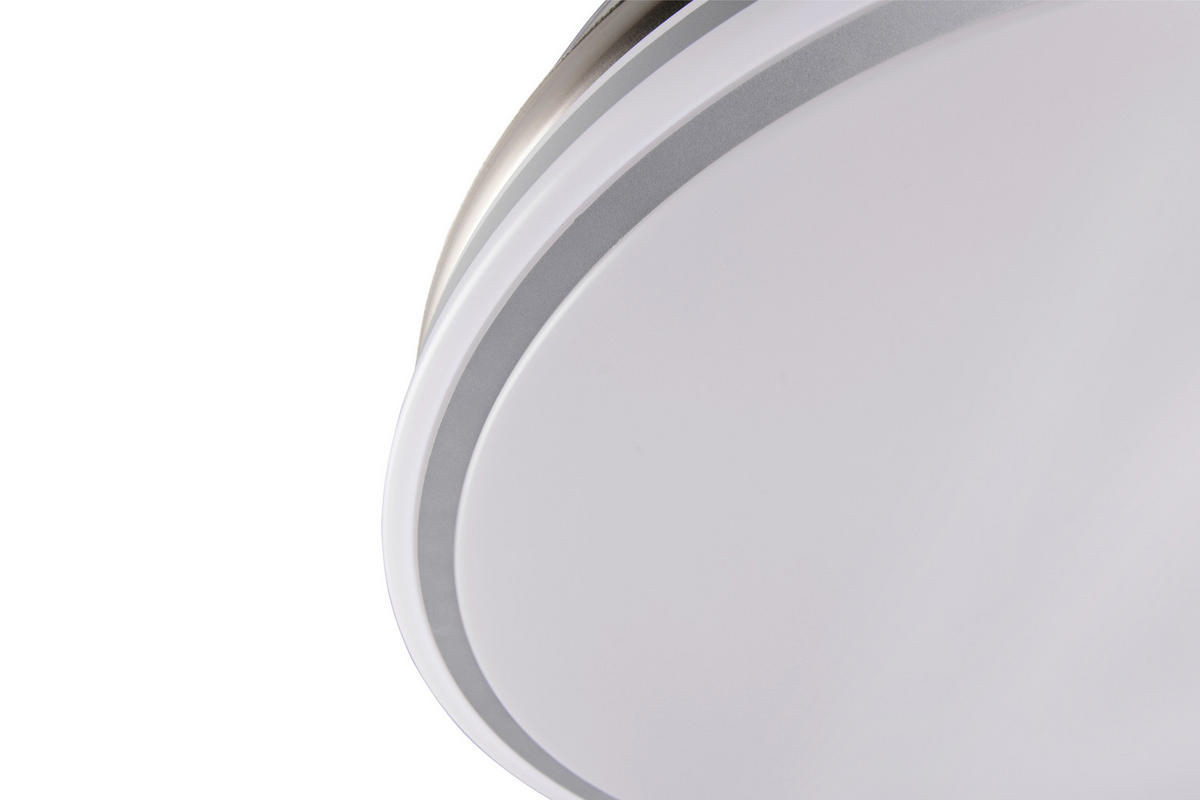 DECKENVENTILATOR - Klar/Nickelfarben, Design, Kunststoff/Metall (48/4cm)