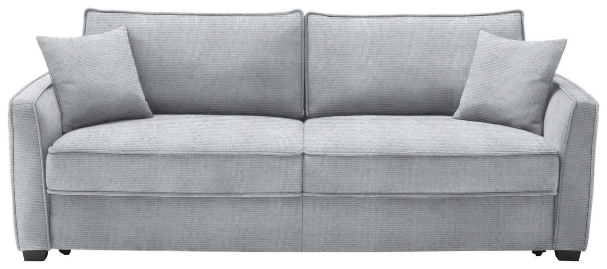 SCHLAFSOFA in Textil Grau  - Blaugrau/Schwarz, Design, Holz/Textil (240/75/110cm) - home24