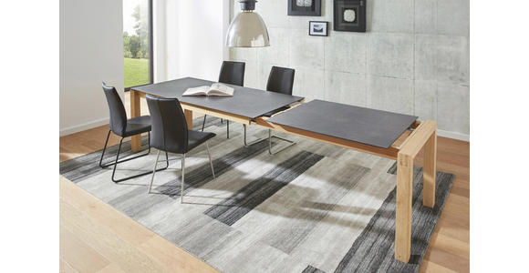 ESSTISCH in Holz, Kunststoff 180(280)/90/75 cm - Eichefarben/Graphitfarben, Design, Holz/Kunststoff (180(280)/90/75cm) - Dieter Knoll
