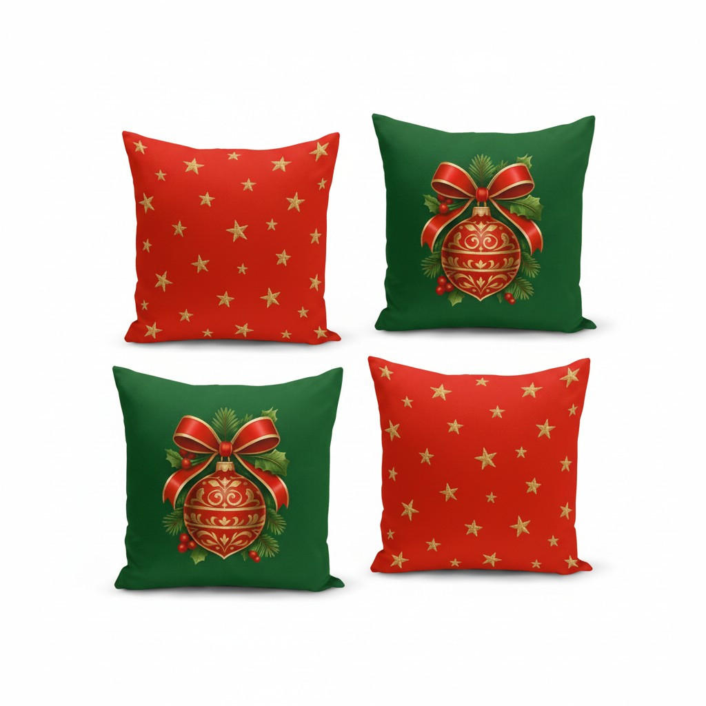 X-Mas Kissenbezug-Set Artfchrst4-92 Mehrfarbig 43x43 cm