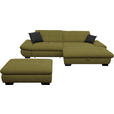 ECKSOFA in Mikrofaser Grün 290/198 cm - Schwarz/Grün, Design, Textil/Metall (290/198cm) - Xora