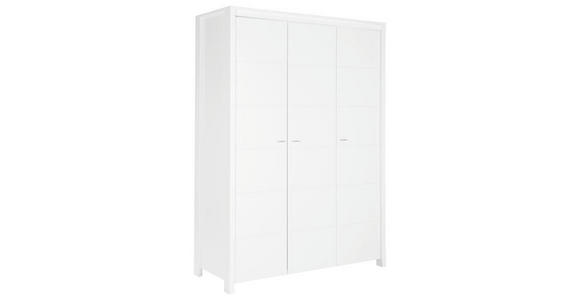 BABYKLEIDERSCHRANK Julija Weiß  - Alufarben/Weiß, Trend, Holzwerkstoff/Metall (135/188/55cm) - My Baby Lou