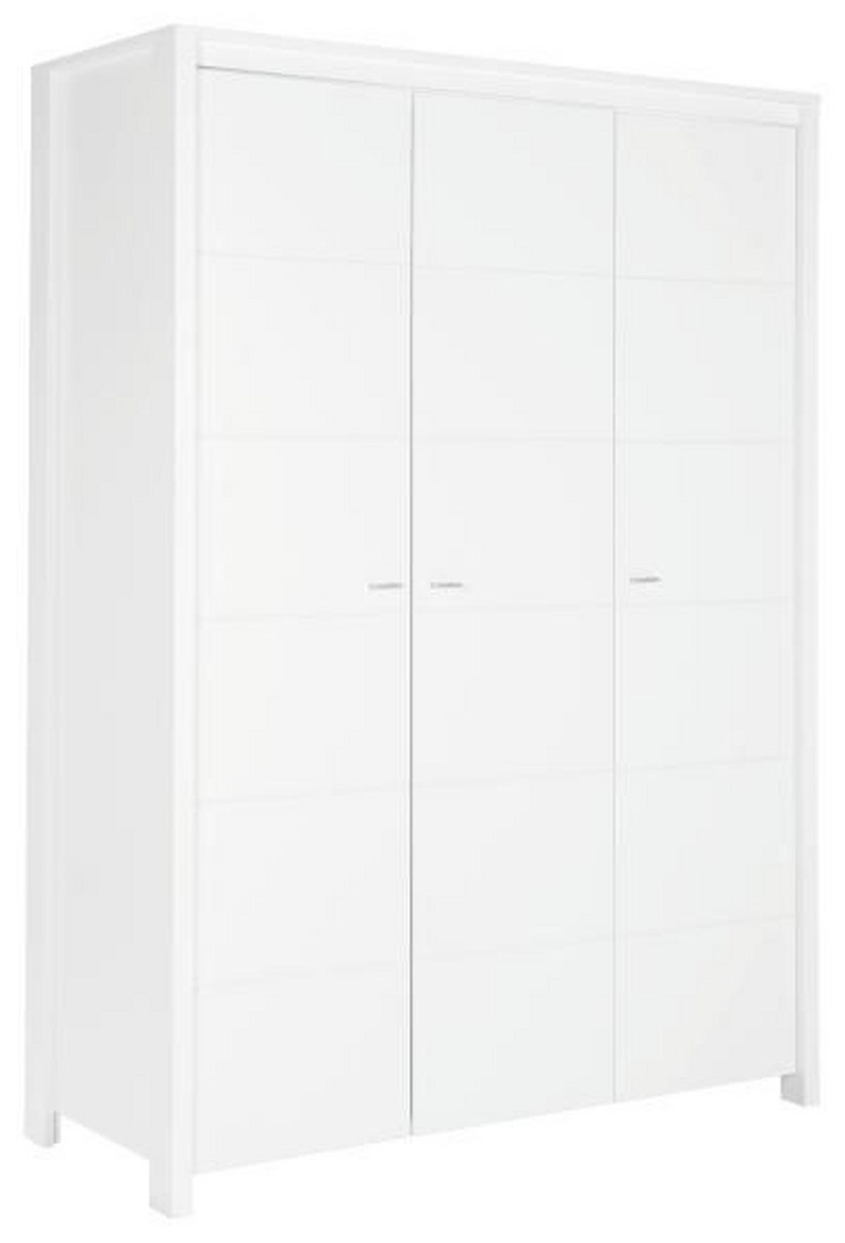BABYKLEIDERSCHRANK Julija Weiß  - Alufarben/Weiß, Trend, Holzwerkstoff/Metall (135/188/55cm) - My Baby Lou