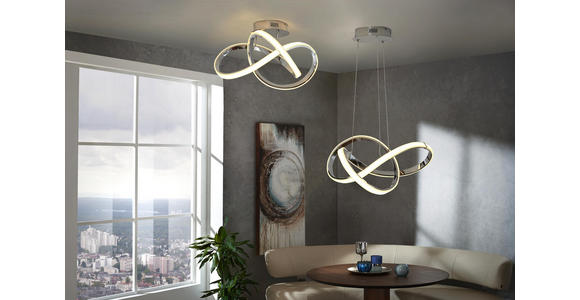 LED-DECKENLEUCHTE - Chromfarben, Design, Kunststoff/Metall (59/29/59cm) - Ambiente