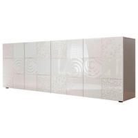 SIDEBOARD  241/84/42 cm  - Weiss Hochglanz/Schwarz, Design, Holzwerkstoff/Kunststoff (241/84/42cm) - MID.YOU