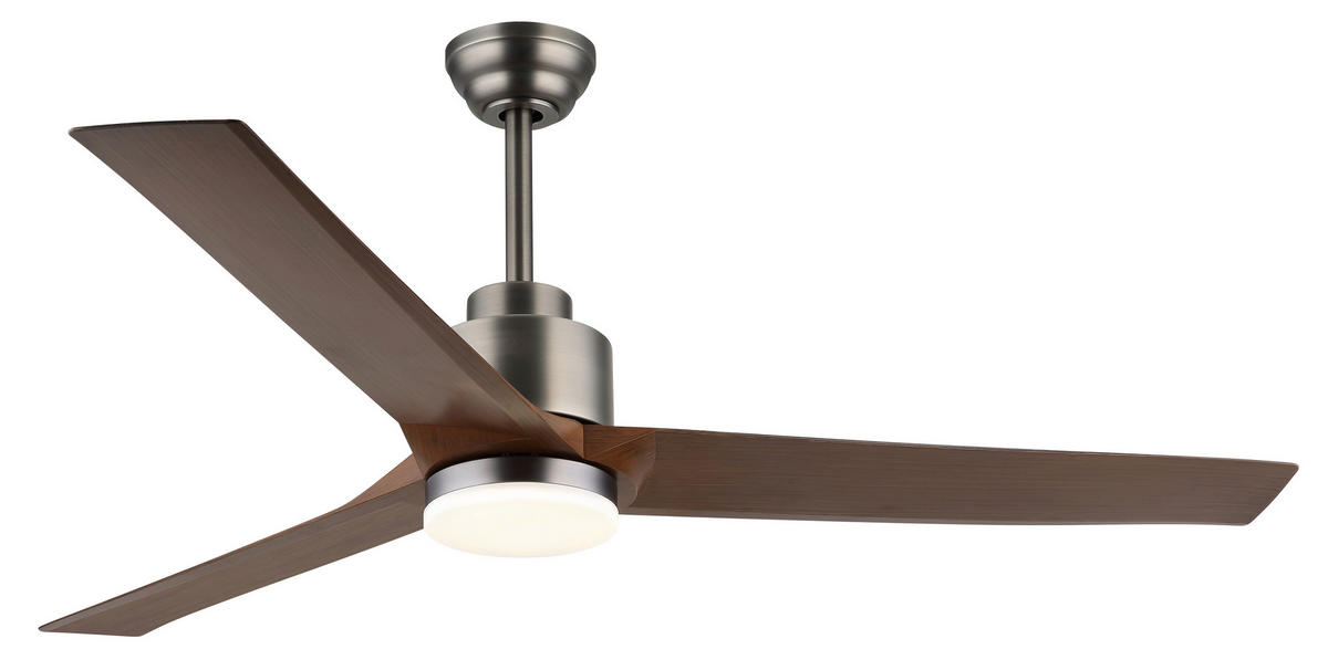 DECKENVENTILATOR - Dunkelgrau/Opal, KONVENTIONELL, Kunststoff/Metall (148/48cm) - Globo